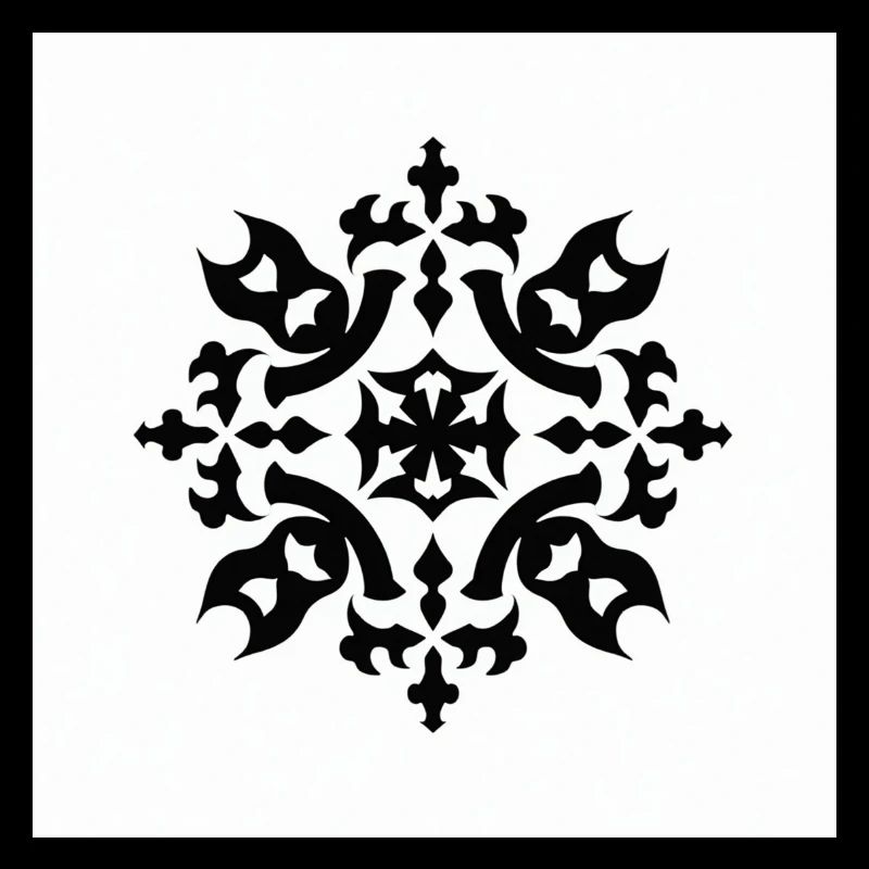Kompliziertes schwarzes Schneeflockenmuster