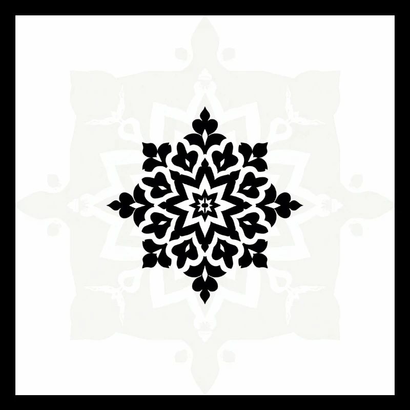 Motif complexe de mandala noir et blanc