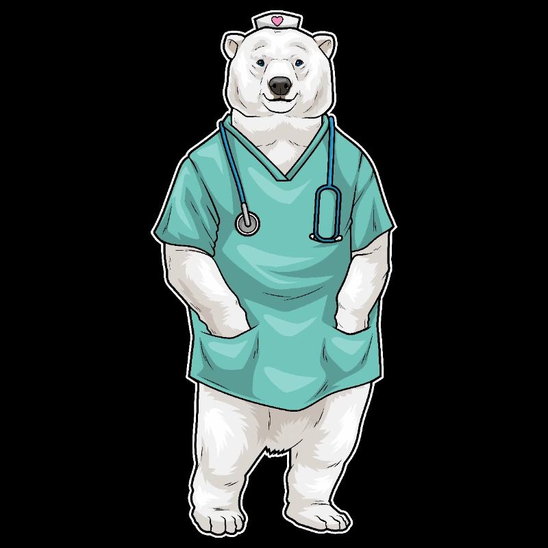 Eisbär Krankenschwester Stethoskop