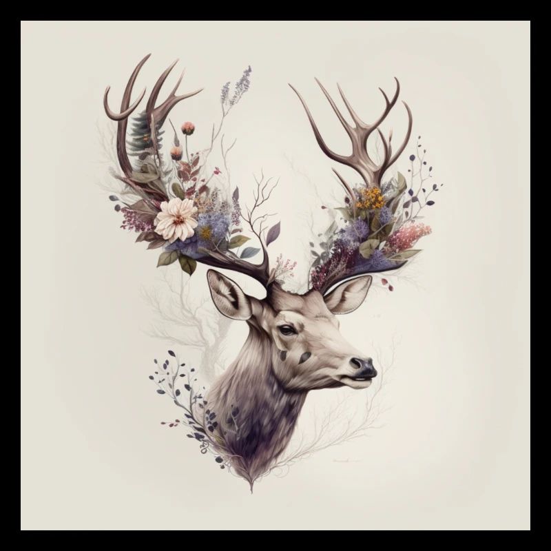 Blumengeweih Hirsch