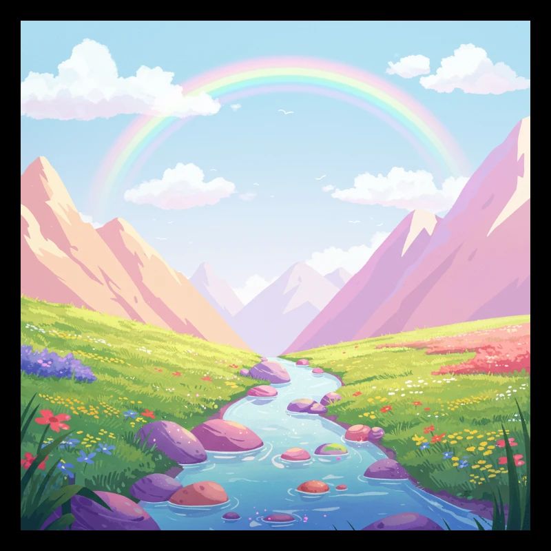 Nature Dream: Rainbow in the Mountains