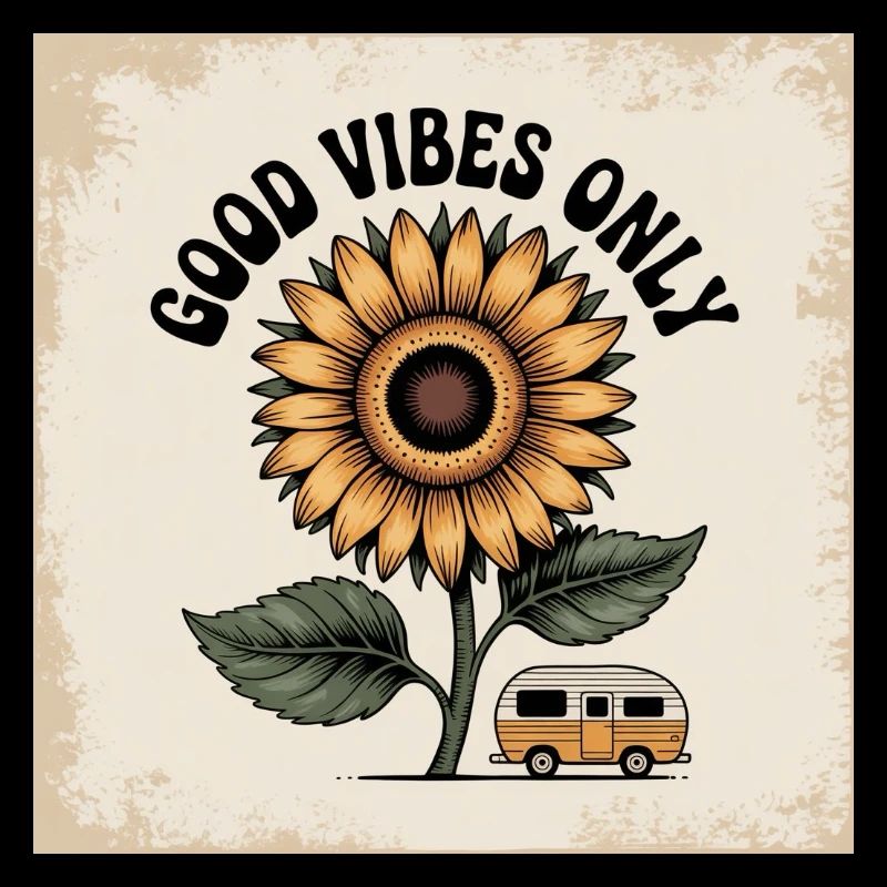 Sunflower flower with a positive message