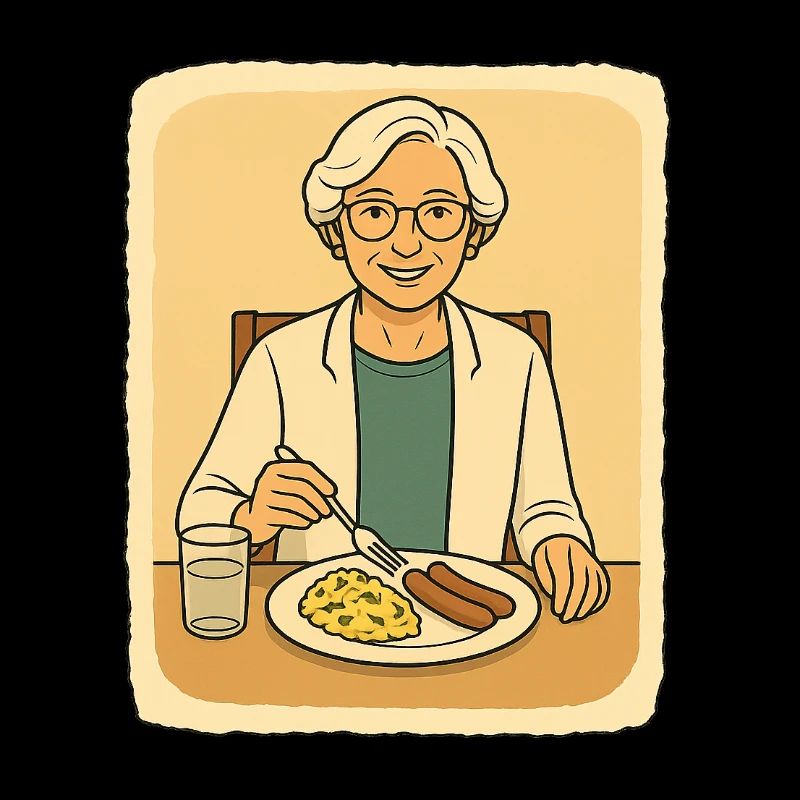 at the breakfast table