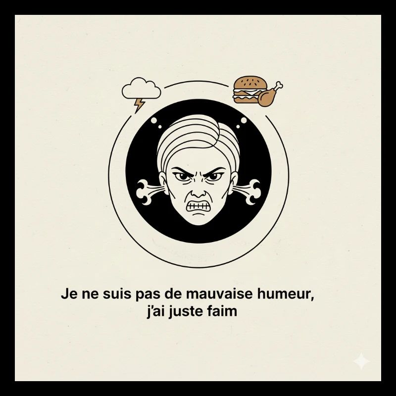 Furious Hunger: Angry Face and Snack