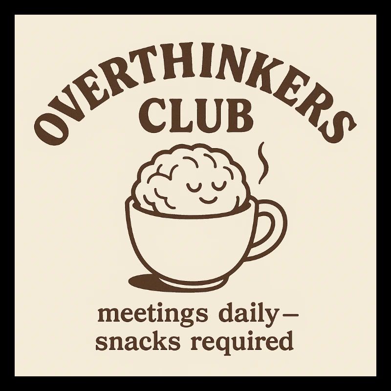 Funny Overthinkers Coffee Brain – Retro Line Art