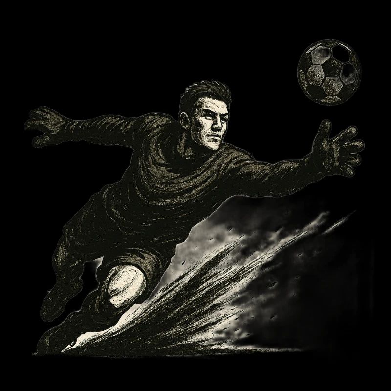 Torwart beim Hechtsprung Illustration