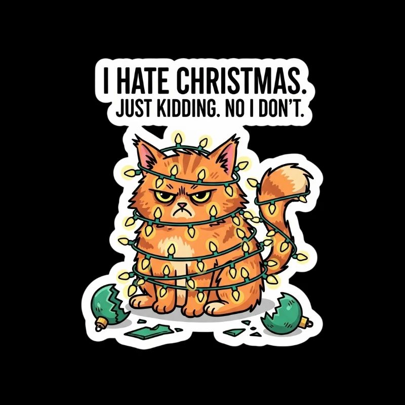 Cat in Christmas Lights Snark