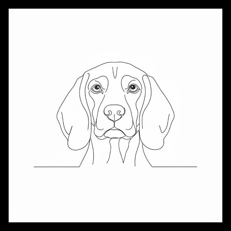 Beagle Line Portrait Head