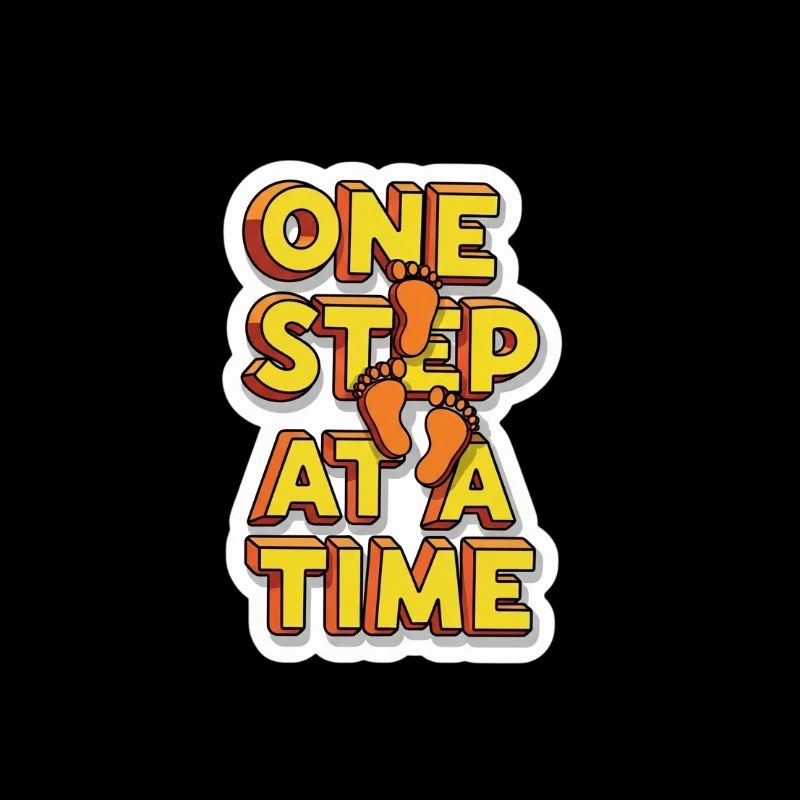 One Step at a Time Feet Graphic
