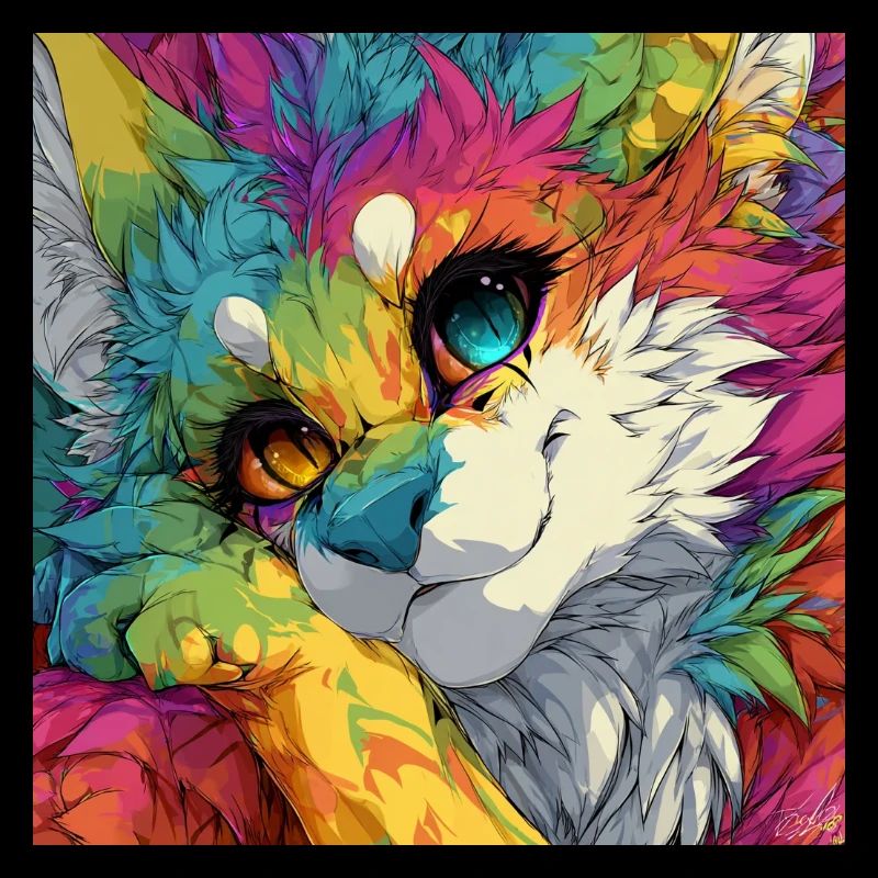 Chat Arc-en-ciel Câlin