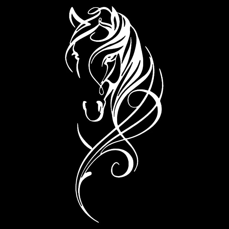 Cheval abstrait blanc