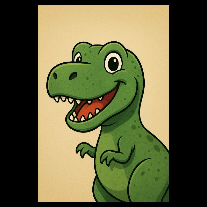 Playful Dinosaur Caricature Design