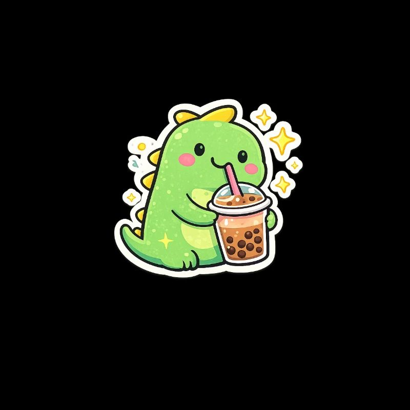 Dinosaure sucré avec bubble tea