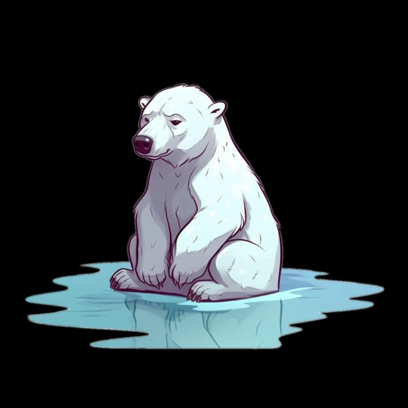 Ours polaire sans glace Changement climatique