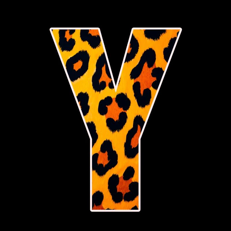 Leopard Y Buchstabe Druck