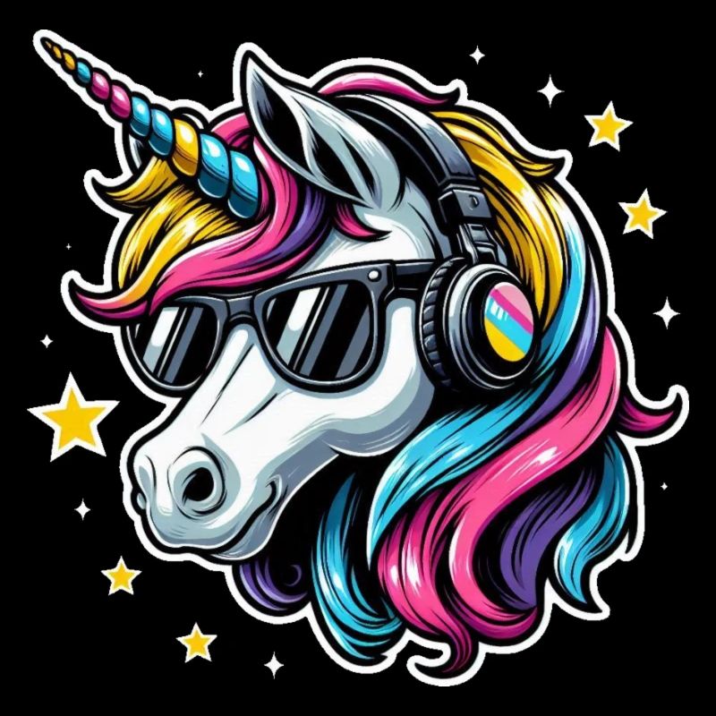 Einhorn Kopfhörer Sonnenbrille cool