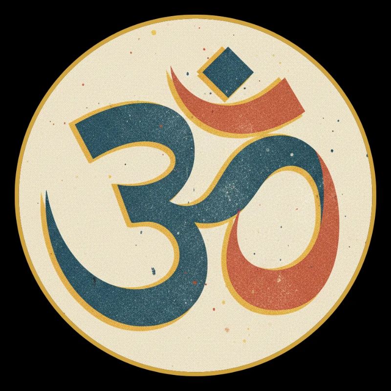 Symbole Om Imprimé Cercle Vintage
