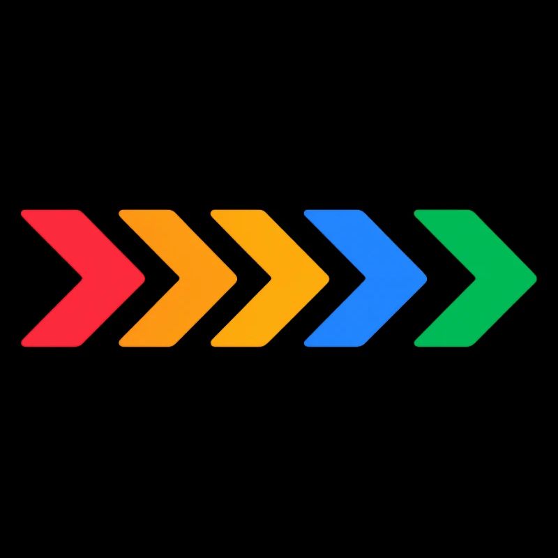 Flèches colorées - Progrès en cinq couleurs