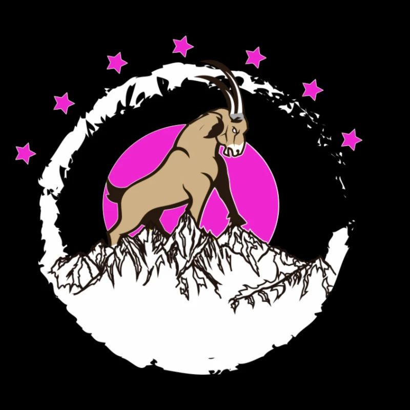 Boule sommitaire devant le Capricorne de la lune rose