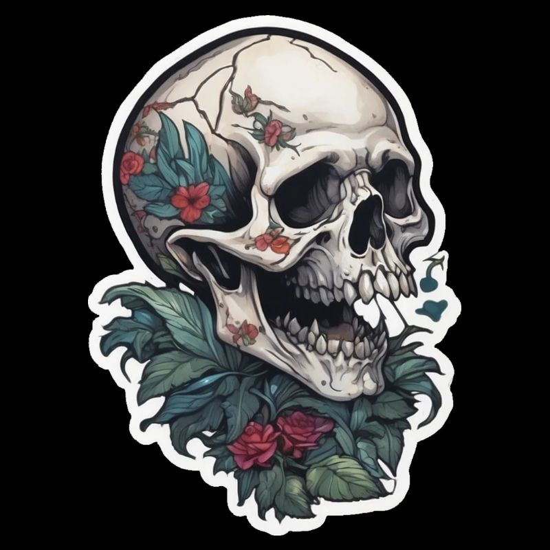 Tattoo Print Skull Design