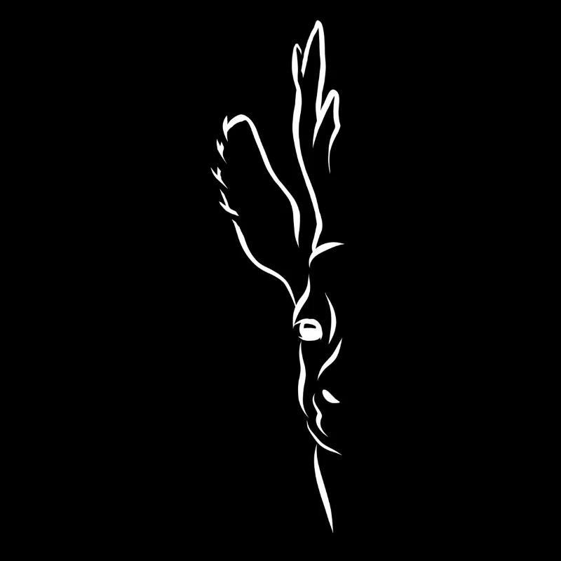 Roebuck half portrait white