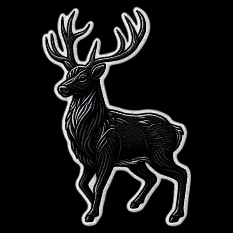 Schwarzer Hirsch Geweih Patchmotiv