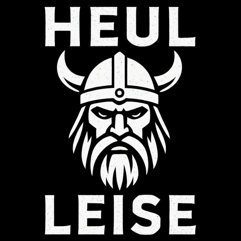 Howl Quietly Viking Head Illustration