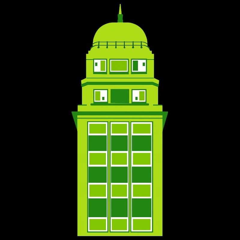 Retro Green Tower Clock