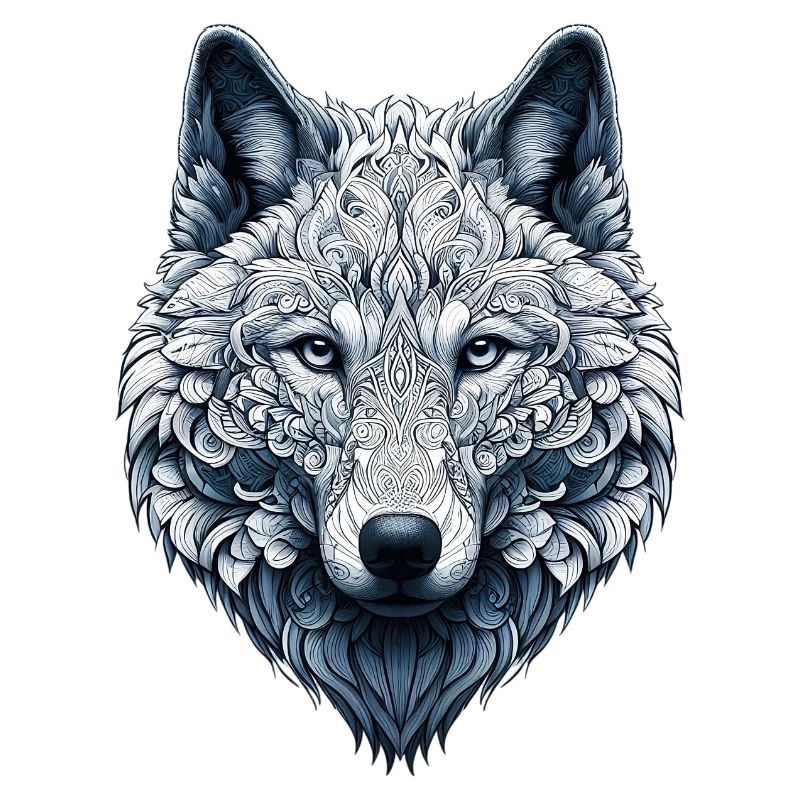 Wolf mit Mandalas verziert