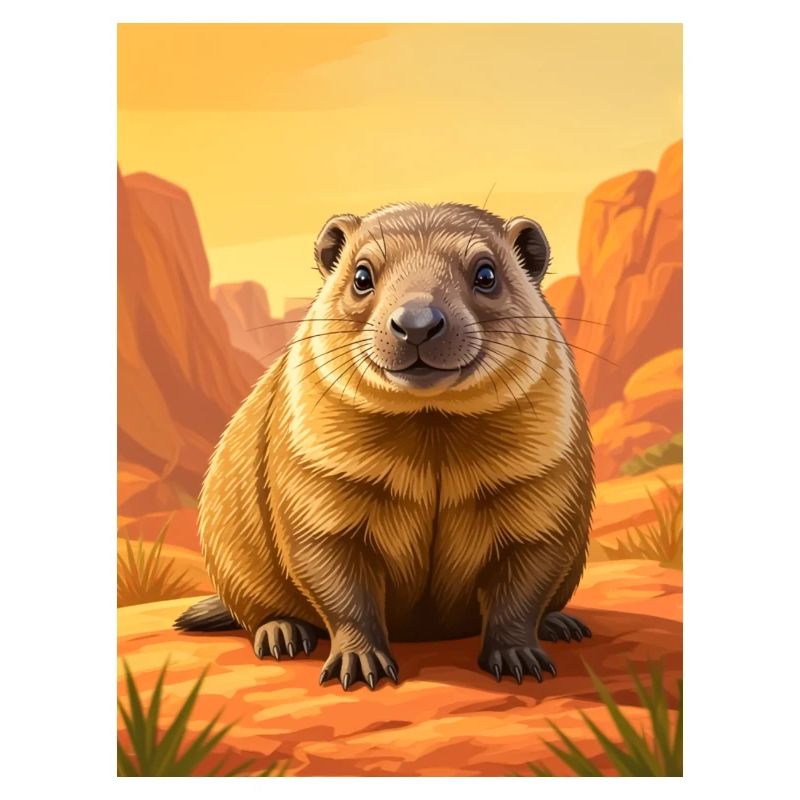Realistic cute Comic Rock Hyrax