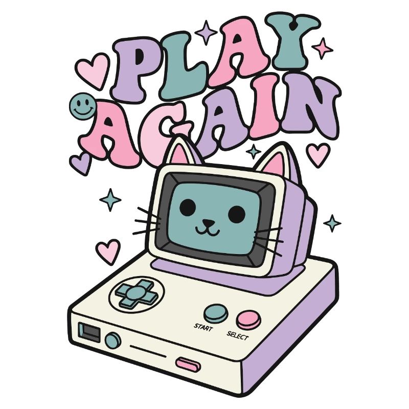 Play Again Katze Retro