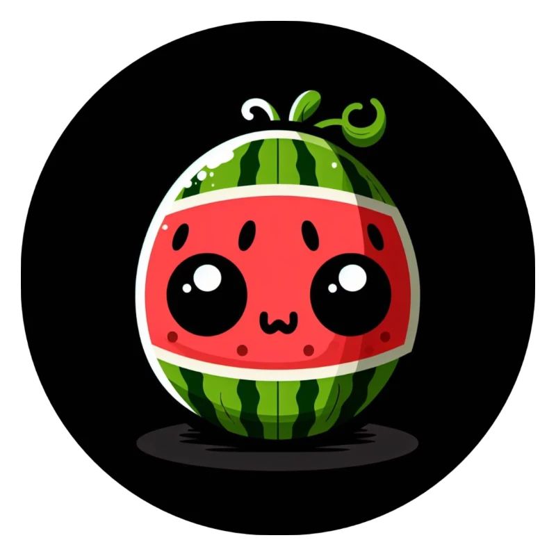 Watermelon with big eyes in comic style