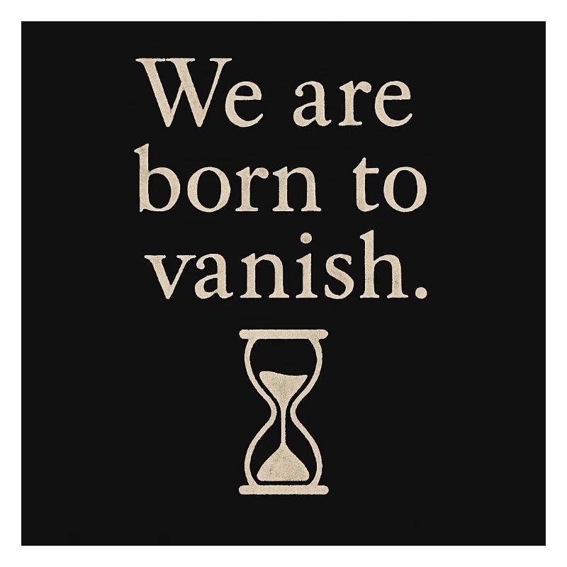 Vergänglichkeit Spruch mit Sanduhrdesign