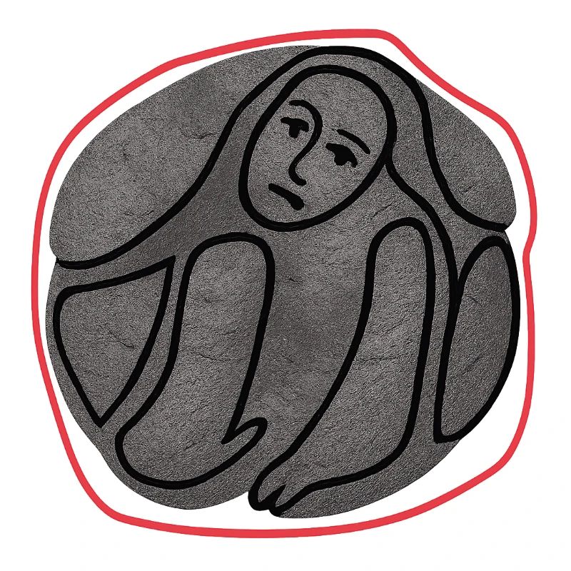 Melancholic creature in a circle