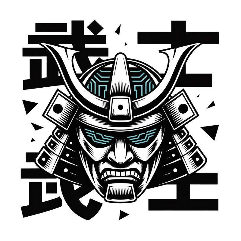 Futurist Samurai Mask Glyph