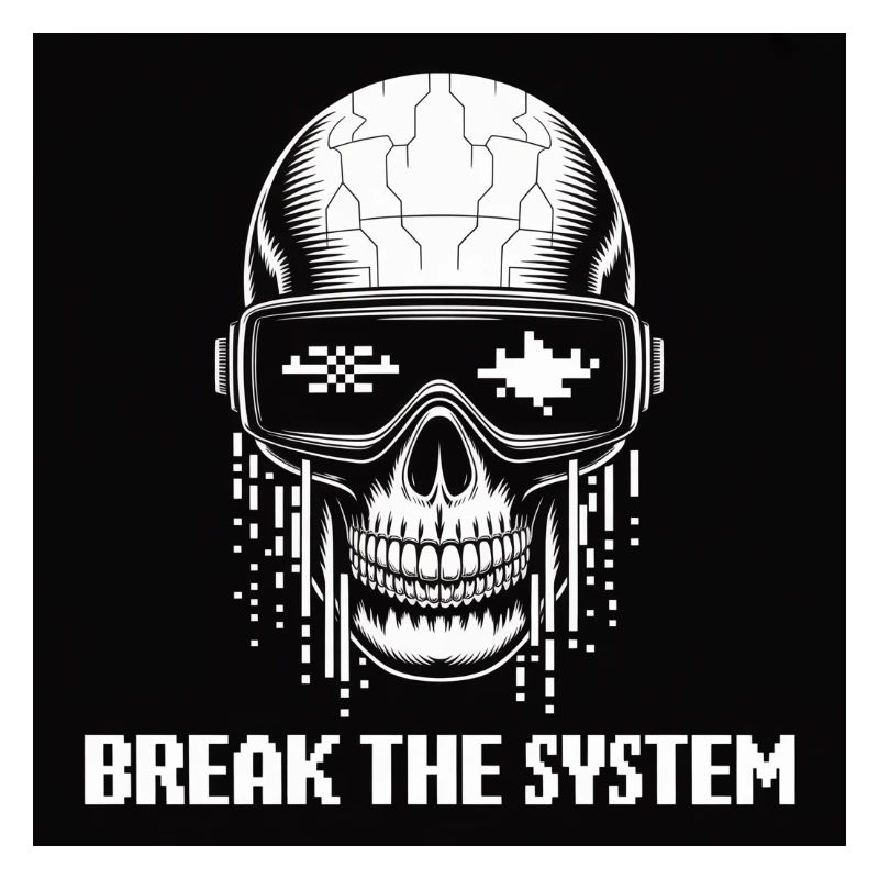 Cyberpunk Schädel zerstört das System