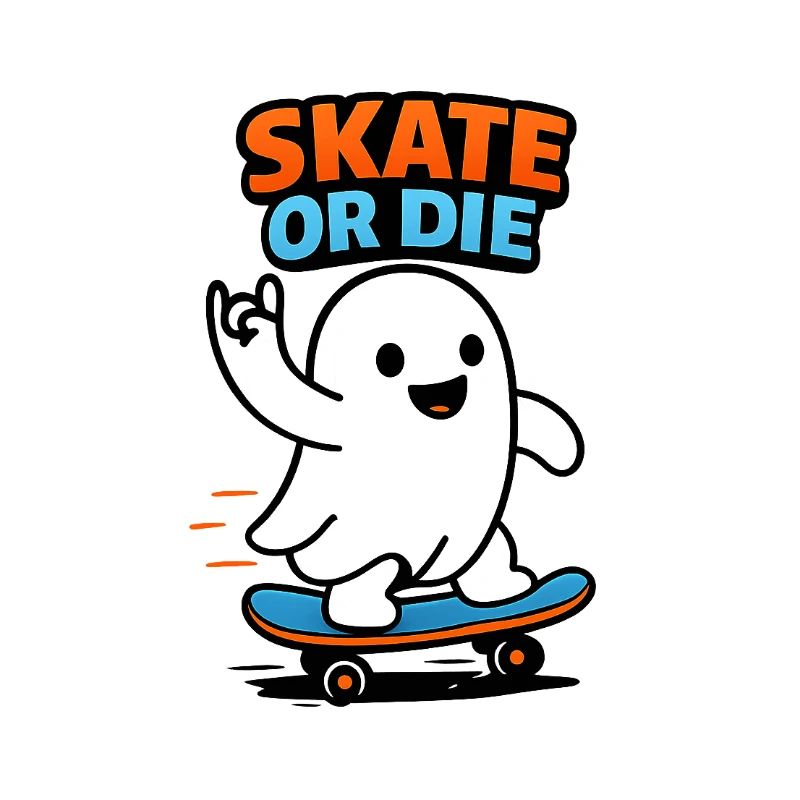Ghost skater on skateboard