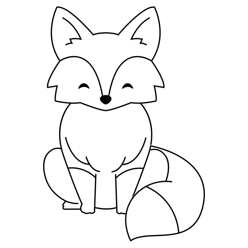 Comic Fuchs in schwarz