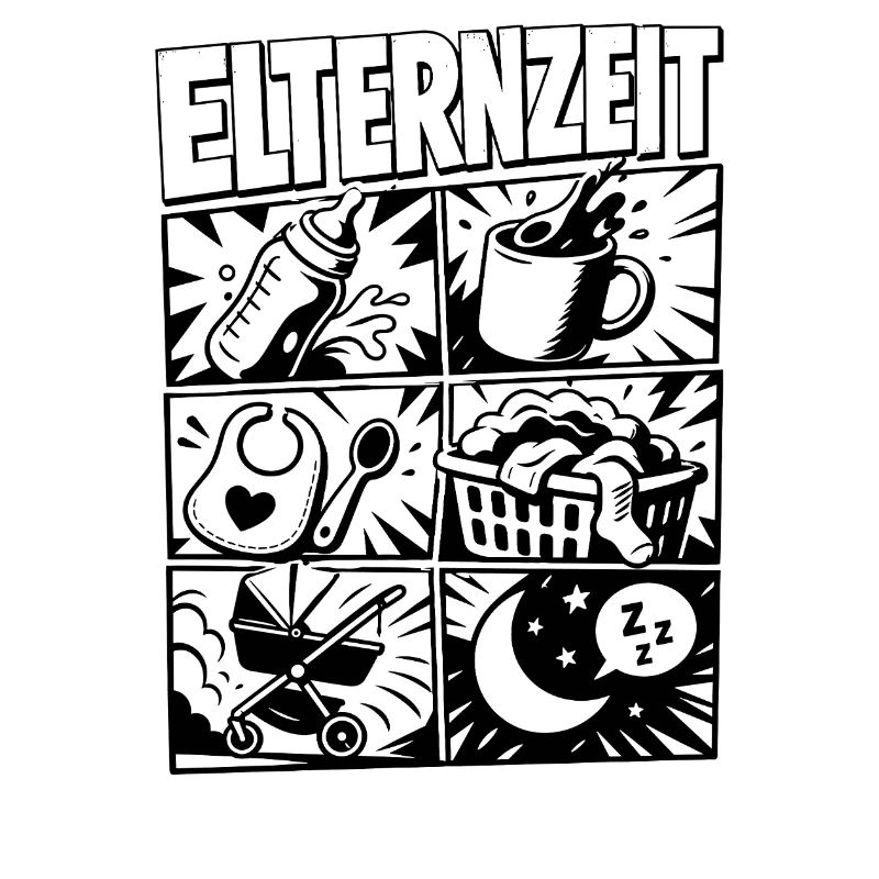 Elternzeit Comic Symbole