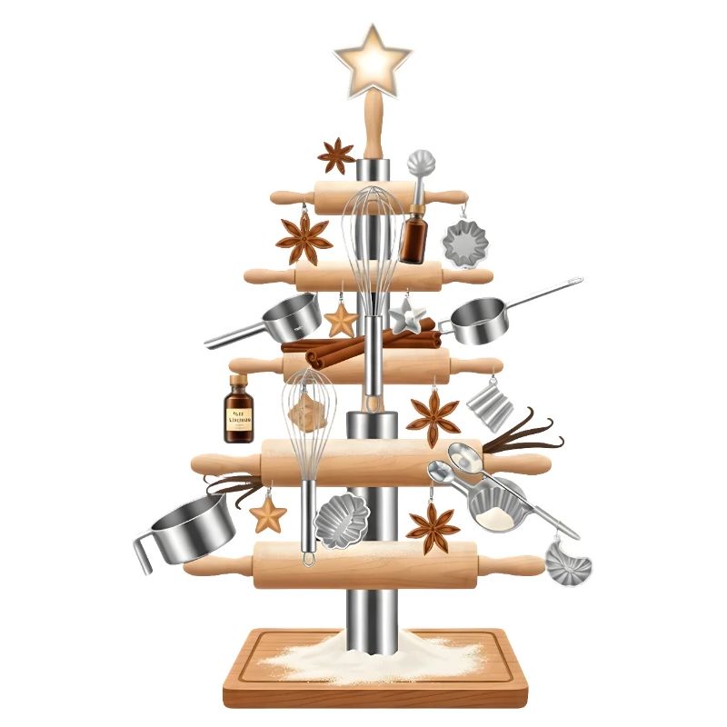 Kitchen tree made of baking tools