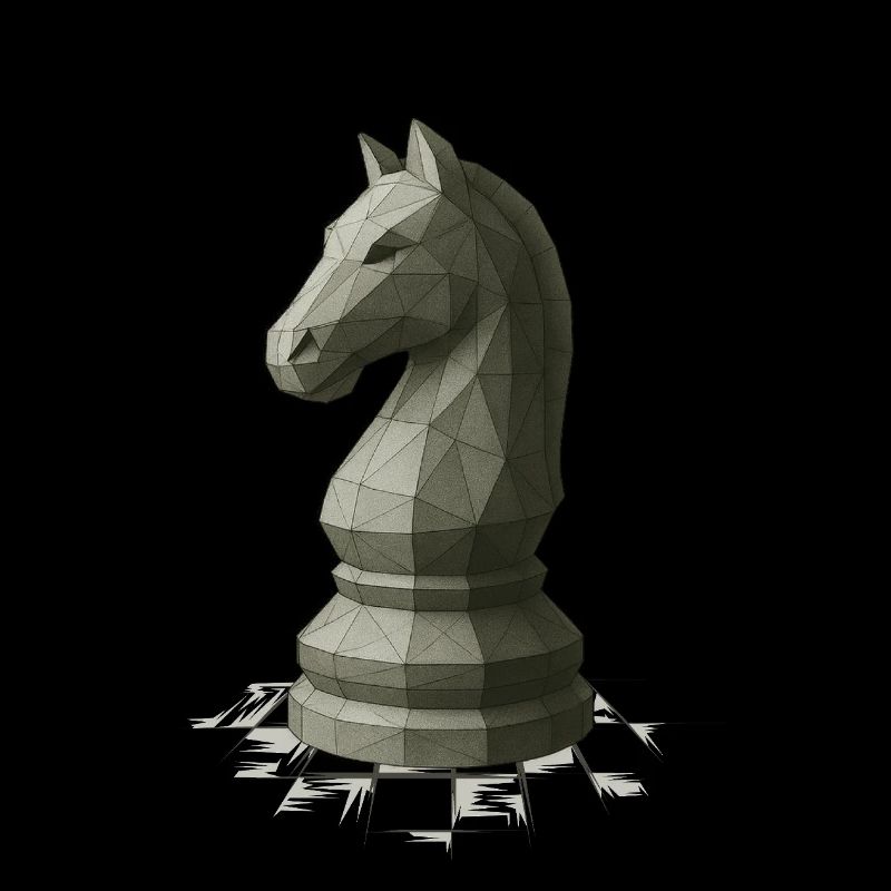 Low Poly Schach Springer Design