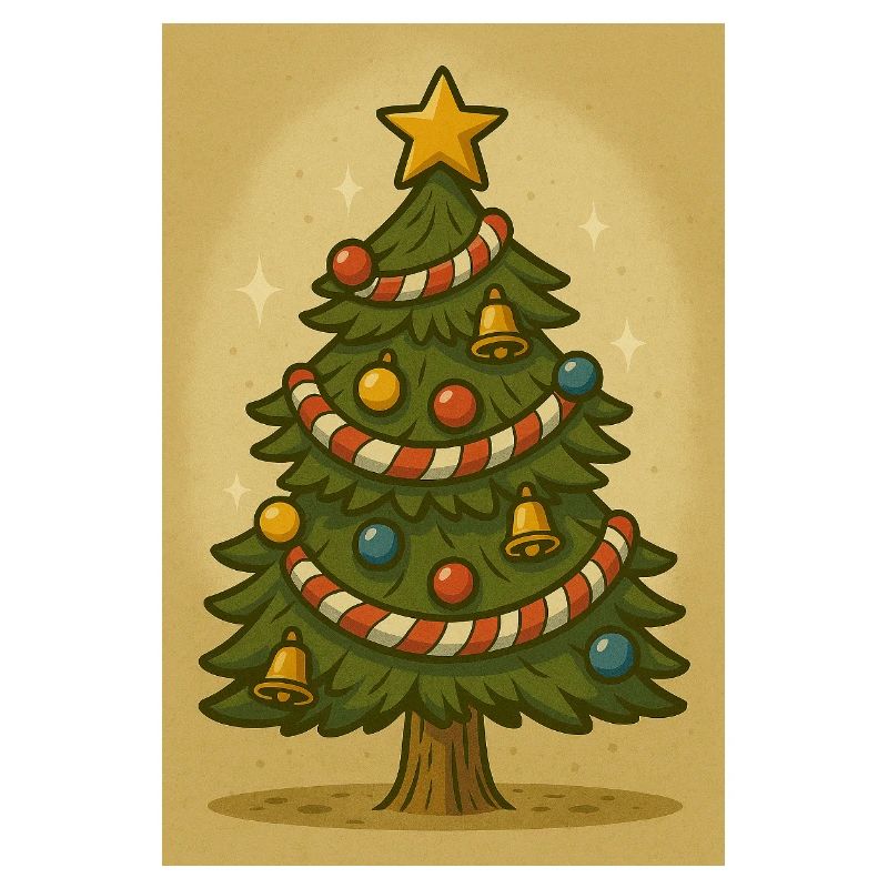 Christmas tree with sugar string and bells