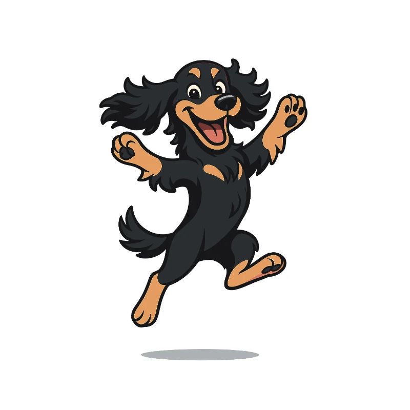 Hüpfender Cartoon Cocker Spaniel