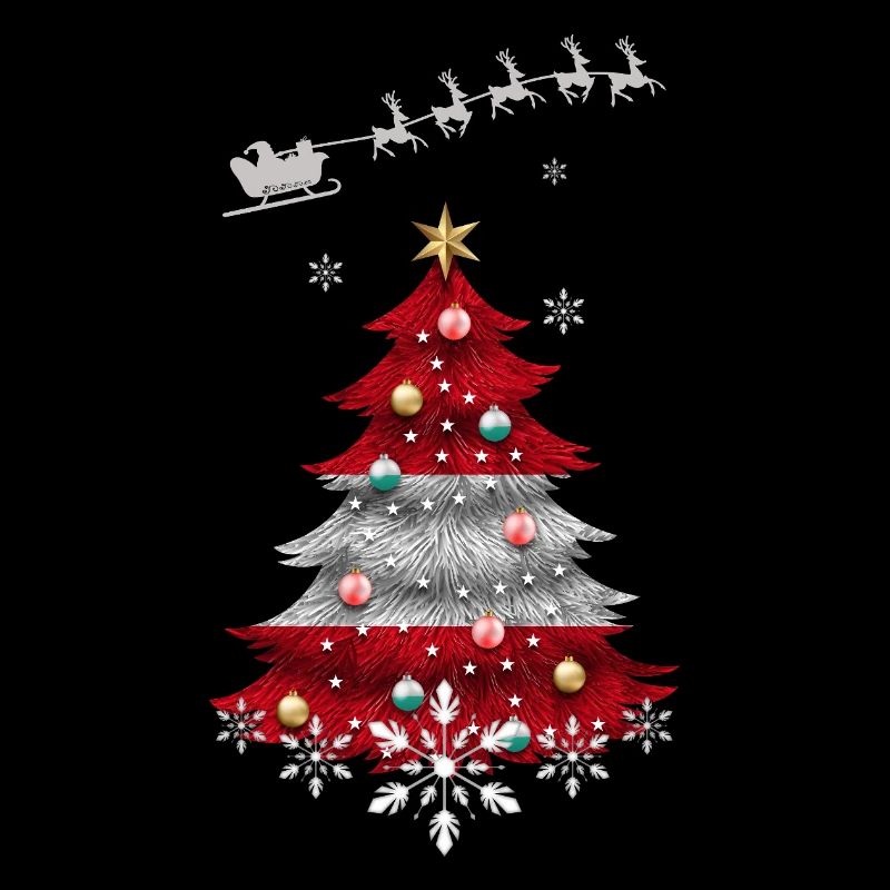 Christmas tree with Austria flag