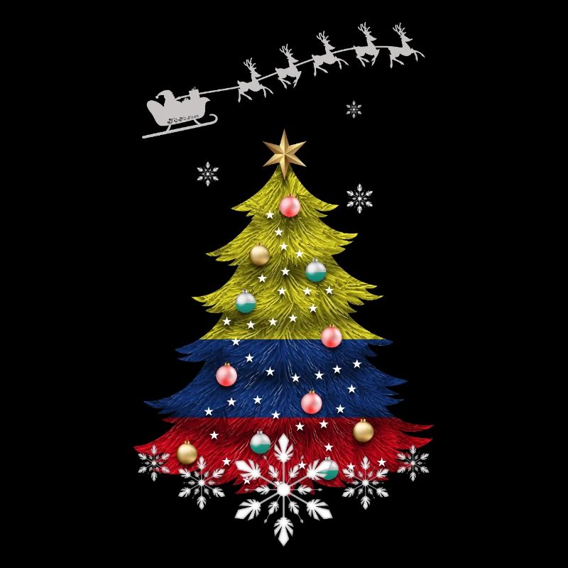 Weihnachtsbaum mit Kolumbien-Flagge