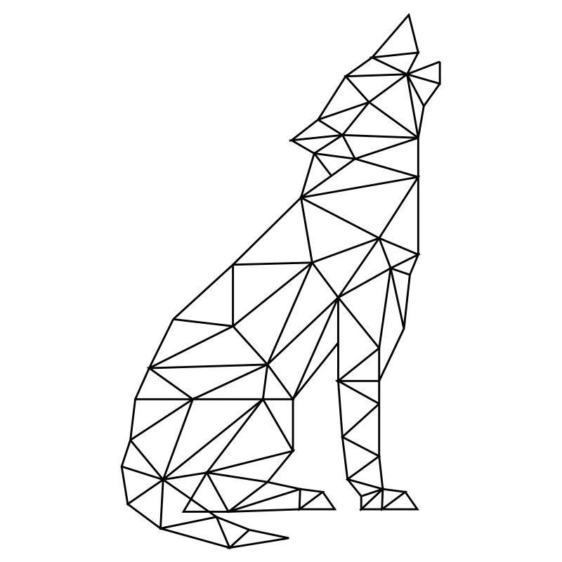 Wolfsruf Wolf Kontur Silhouette