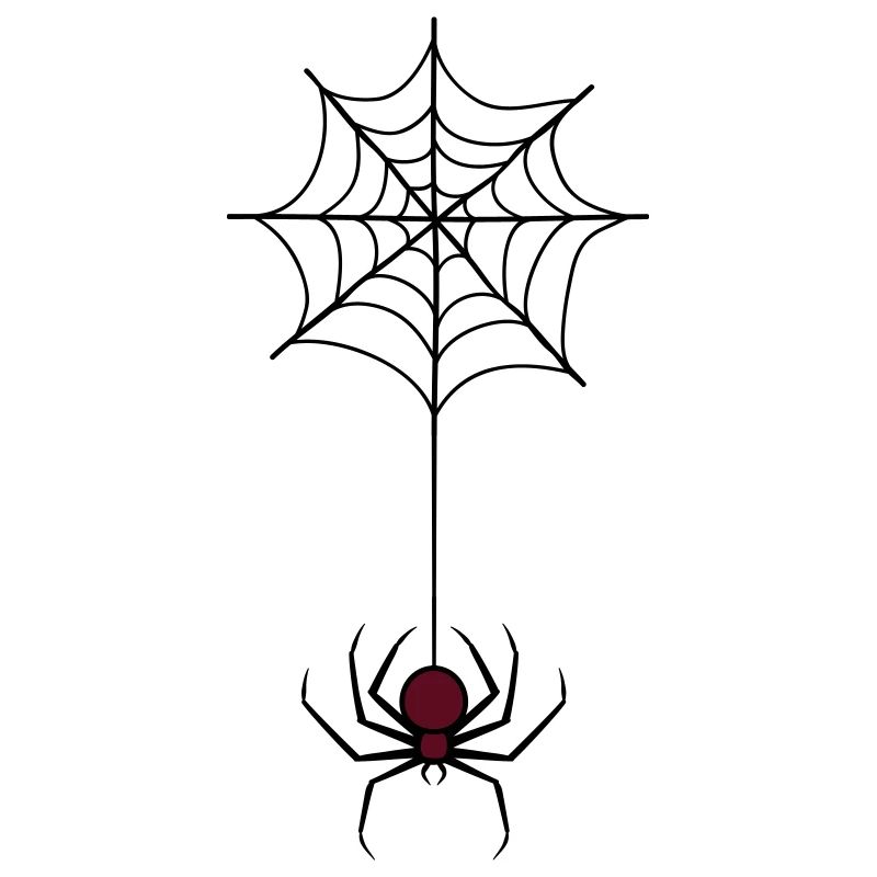 Spooky Halloween Spider in Web
