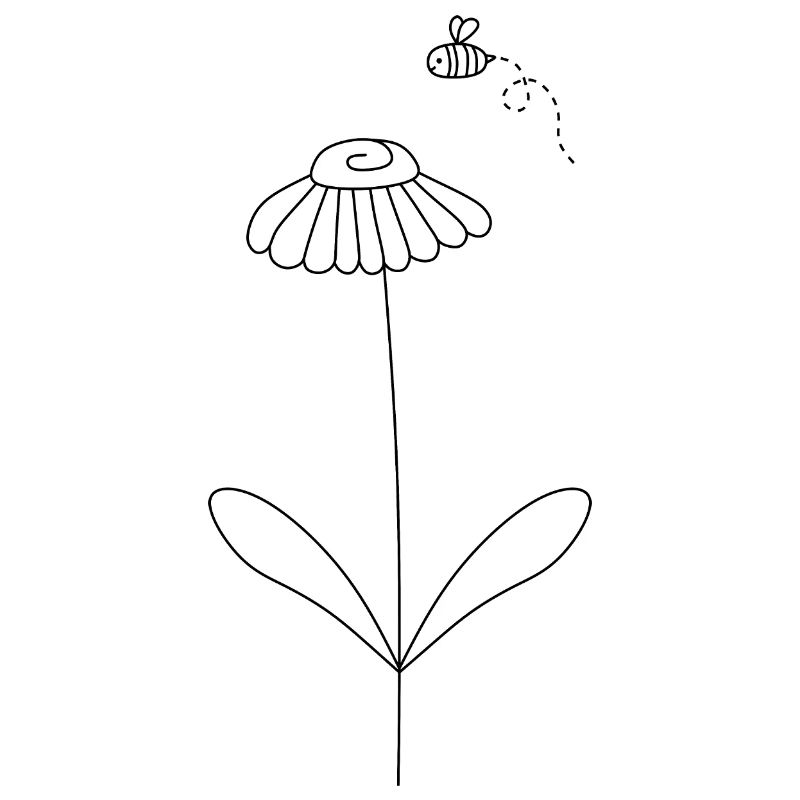 Bee And Flower Art Pattern