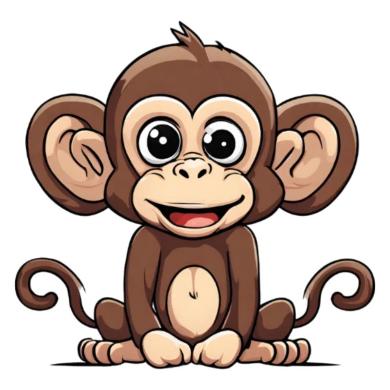 dessin animé singe design mignon