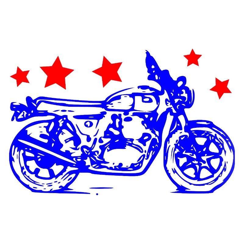 Moto Blu Line Art con Stelle Rosse